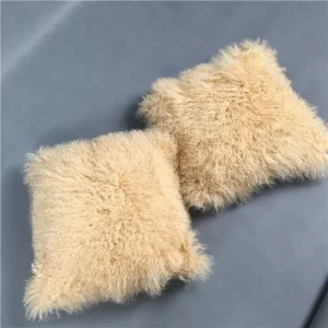 Curly Hairs Tibet Lamb Fur Pillow Dyed