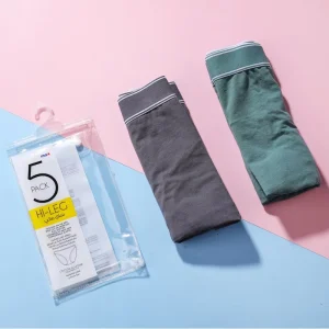 Custom Clear Self Adhesive Seal Easy to Store Custom Style Patterns Sock Underwear Plastic Packaging Bags with Hook
