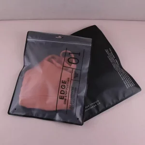 Custom Color Size Logo PVC Poly Women’s Underwear Sexy Transparent Zipper Pouch Clothes Plastic Bag Packaging ECO