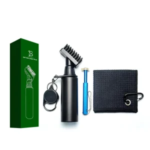 Custom Durable Portable Golf Club Cleaning Set with Plastic & Nylon Brush Water Brush Towel Sharpener Re Grooving Tool