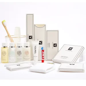 Custom Eco Biodegradable Bamboo Hotel Guest Toiletries Suppliers Disposable 5 Star Hotel Bathroom Amenities Set
