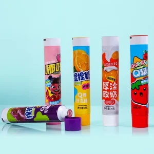 Custom Eco friendly Aluminum Plastic Cylinder Slanted Tubes Screw Cap 12.7 35mm Diameter Food Grade UV Printed for Toothpaste