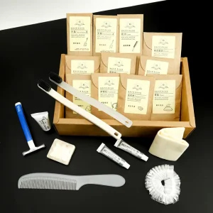 Custom Envelope Pouch Eco Friendly Hotel Bathroom Dry Amenities Set Toothbrush Soap Laundry Powder for Travel