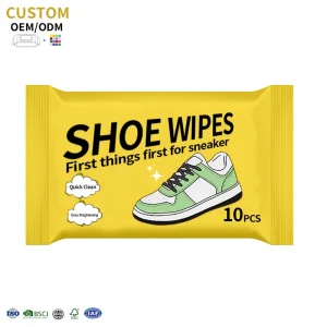 Custom Functional Wipes Shoe Sneaker Wipe Shoe Cleaner Quick Disposable Travel Portable Wipes