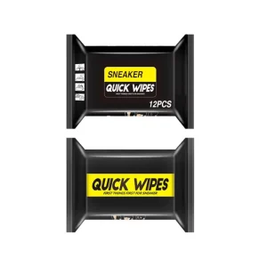 Custom Individually Wrapped Non-Woven Flushable Soft Comfortable Shoe Cleaning Wipes 150x180mm Quick Sneaker Wet Cleansing