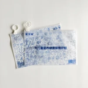Custom LOGO Frosted Zipper Ziplock Bag Pull Ring CPE Clothing Packing Bags Small Plastic Pouch Package for Baby Clothes