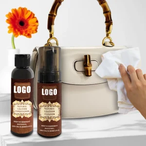 Custom Leather Care Kit Natural Cleaner and Conditioner for Bags Couches Car Interiors and Office Chairs