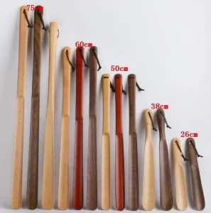 Custom Logo Beech Wood Shoe Horn with Long Handle Classic Style Wood Crafts Gifts