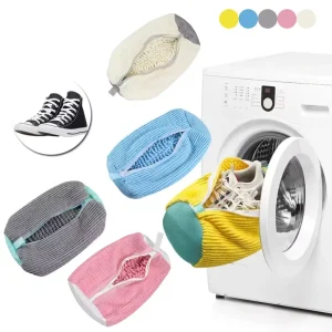 Custom Logo Color Reusable Shoe Cleaning Bags for Washer and Dryer Tennis Shoes Washing Laundry Bag