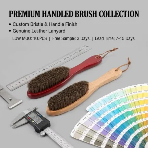 Custom Logo Eco-friendly Traditional Long Handled Beech Wood Shoe Cleaning Brush Horse Mane Bristles Polishing Decontamination