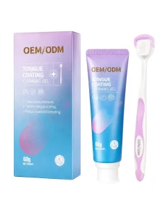 Custom Logo Effective Halitosis Tongue Coating Removal Oral Odor Removing Limpiadores De Lengua Tongue Cleaner Gel