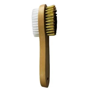 Custom Logo High Quality Suede Nubuck Shoe Cleaning Brush Wooden Grip Handle Brass Wire Shoe Shining ISO9001 Certified
