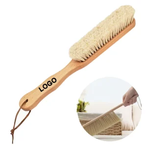 Custom Logo Horse Mane Anti static Bed Brush Shoe Oil Brush Solid Wood Long Handle Brush Cleaning Tool Soft Brush Long Brush