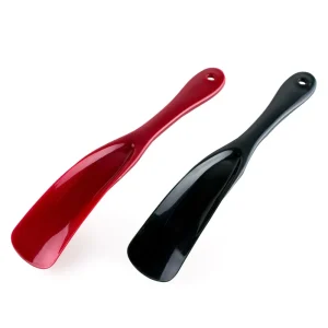 Custom Logo Shoe Horn with Leather Strip Plastic Material Direct Wholesaler