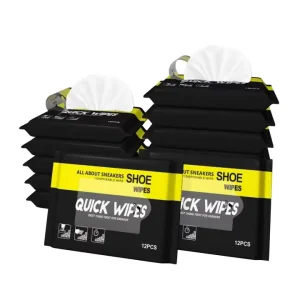 Custom Logo Shoe Shine Disposable Non woven Portable Wet Sneaker Cleaning Wipes