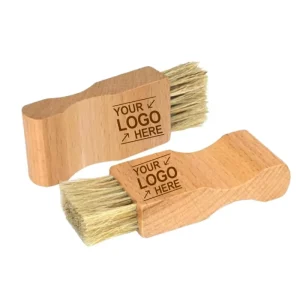 Custom Logo Small Wooden Handle Shoe Polish Applicator Brush for Cleaning and Shining Shoes Leather Boots Bags