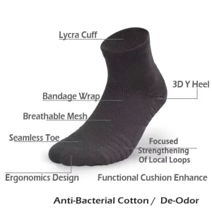 Custom Logo Sport Socks Special Materials Anti Bacterial Deodorant Socks Women Men Athletic Sample Hosiery