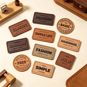 Custom Logo Sturdy Long Service Life Drip Molding Leather Label for Leather Goods