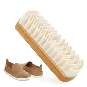 Custom Logo Suede Brush Crepe Suede Shoe Brush for Cleaning on Boots Shoes Jackets Beech Wood PU Leather Care Brush Car Clean