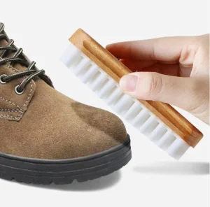 Custom Logo Suede Care Wooden Silicone Shoe Cleaning Brush for Shoe Coat