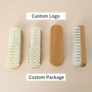 Custom Logo Suede Shoe Brush and Eraser Wood Handle Suede Cleaning Brush for Shoes Bags Jackets
