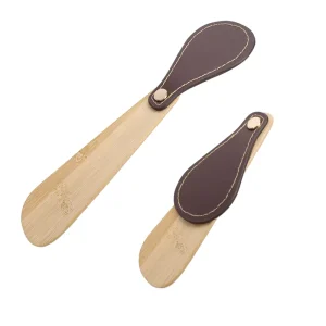 Custom Logo Wooden Shoehorn Shoe Spoon Short Handle Lazy Shoe Helper Luxury Wood Shoe Horn