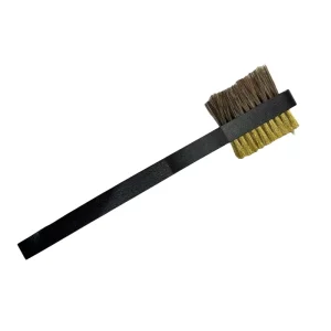 Custom Logo Wooden Sneaker Shoe Cleaning Brush with Soft Horsehair Bristle Copper Wire Polishing Feature