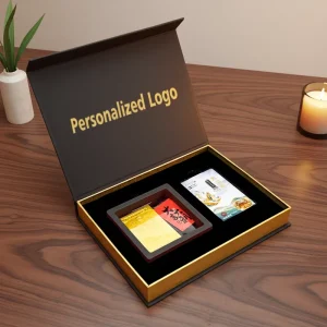 Custom Magnetic Closure Black Book Shape Cardboard Care Kit Packaging Gift Box With Foam Insert