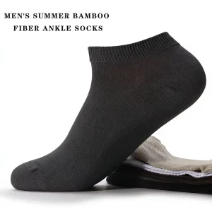 Custom Men’s Bamboo Fiber Invisible No Show Socks Summer Thin Style Deodorant Breathable Ankle Socks