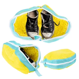 Custom New Style Laundry Shoe Washing Bag Fluffy Fibers Polyester Cleaning Washing Shoes Bag for Drying and Protector