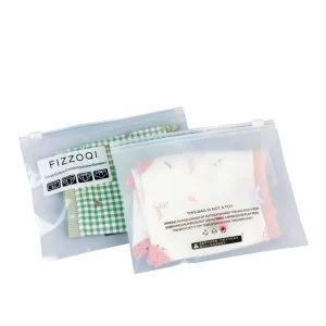 Custom PVC CPE PE Clothing Packaging Bag Ziplock Frosted Plastic Ziplock Apparel Packaging Bag for Underwear and Socks