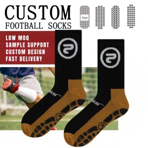 Custom Packaging Deodorant Moisture Control Adult Grip Soccer Socks for Indoor Football and Matches Competitions