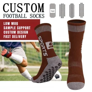 Custom Packaging Deodorant Moisture Control Adult Grip Soccer Socks for Indoor Football and Soccer Camps