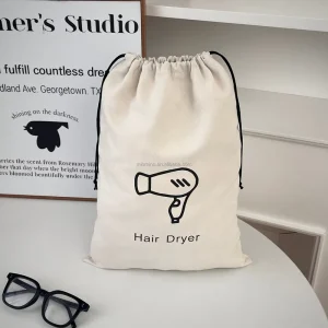 Custom Printed Drawstring Dust Bag for Cloth Handbag Underwear Cap Shoe Hair Dryer Packaging Gift Bags
