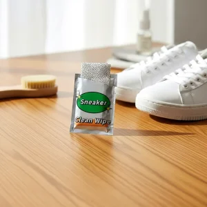 Custom Private Label Individual Wrapped Textured Dotted Cloth Sneaker Wipes