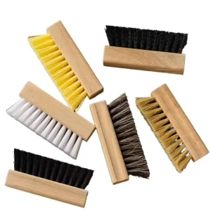 Custom Rubber Wood and PP Shoe Brush Small Square Sneaker Cleaner Tool Black White Bulk Order