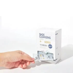Custom Single Pack White Sneaker Clean Shoe Polish Cleaning Wipes Quick Wipes Sneaker White Blue Black Dot Shoe Cleaning Wipes