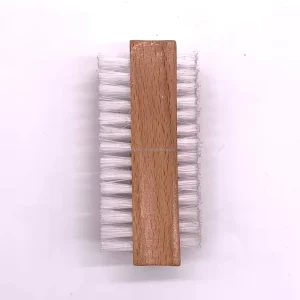 Custom Small Wooden Handle Multi Function Double Sided Plastic Hair Shoe Polish Brush for Sneakers