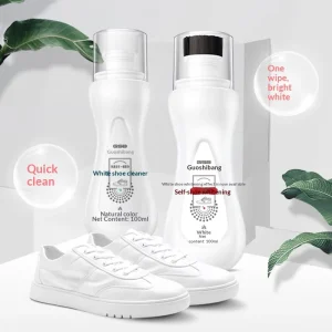 Custom White Shoes Cleaning Agent Set with Brush, Edge Deyellowing Whitener & Detergent for Care & Decontamination