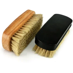 Custom Wooden Handle Cleaning Brush 100% Soft Horsehair Shoe Brush