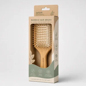Customised Logo Eco Friendly Kraft Tuck End Box Folding Carton Hair Brush Packaging Box with Euro Slot