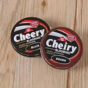 Customizable Cherry Scent Shoe Polish in Tin Box Cleans Restores Color Anti Fouling Shines Nourishes & Protects