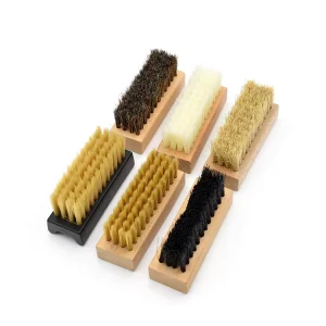 Customization LOGO Horsehair Shoe Brush Wooden Sneaker Cleaner Brush