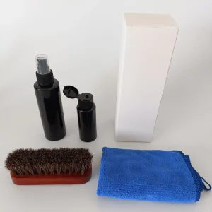 Customize Assembly Plastic PET Shoes Polish Hat Cleaning Empty Bottles Cleaning Towel Brush Box Sneaker Care Kits Shoe Care Set