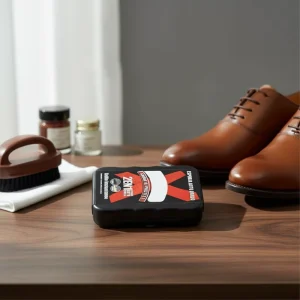 Customized Black Shoe Polish Cream Professional Shoe Care Double Sponge Wipe