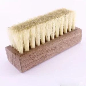 Customized Color Black Walnut Wood Shoe Brush Natural Hog Hair Bristles Portable Design Laser Engraved Logo Durable Shoe
