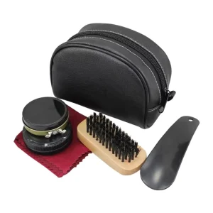 Customized Color Sneaker Shoe Care Kit 5pcs Shoe Shine Set Leather Case Portable Shoe Cleaning Tools Kit BE