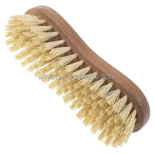 Customized Laser Logo Eco Friendly Nylon Wooden Shine Shoe Cleaning Brush for Boots and Leather Care
