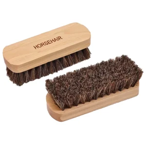 Customized Shoes Shine Brush Wooden Horse Hair Shoe Cleaning Brush