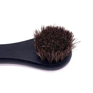 Customized Wooden Handle Soft Bristle Shoe Polish Cleaning Brush with Horse Hair Portable Design